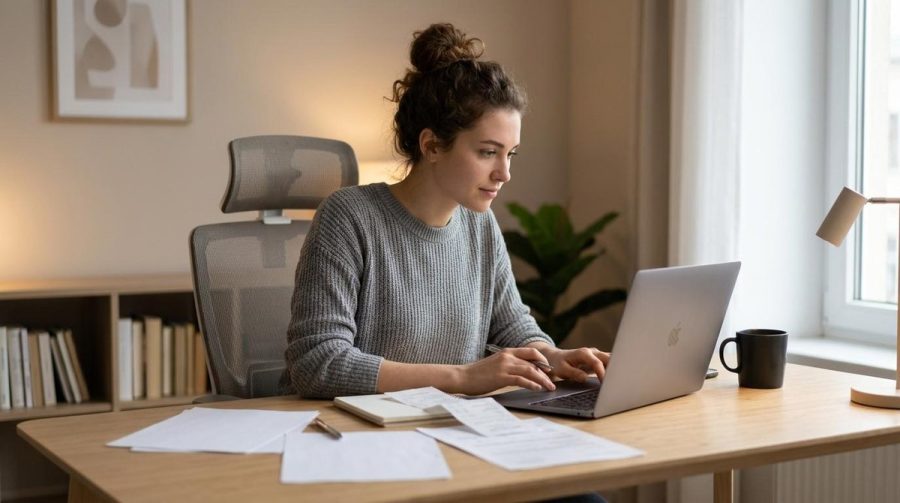 Persona revisando en su computadora los pasos para presentar una queja ante Profeco por una compra en línea